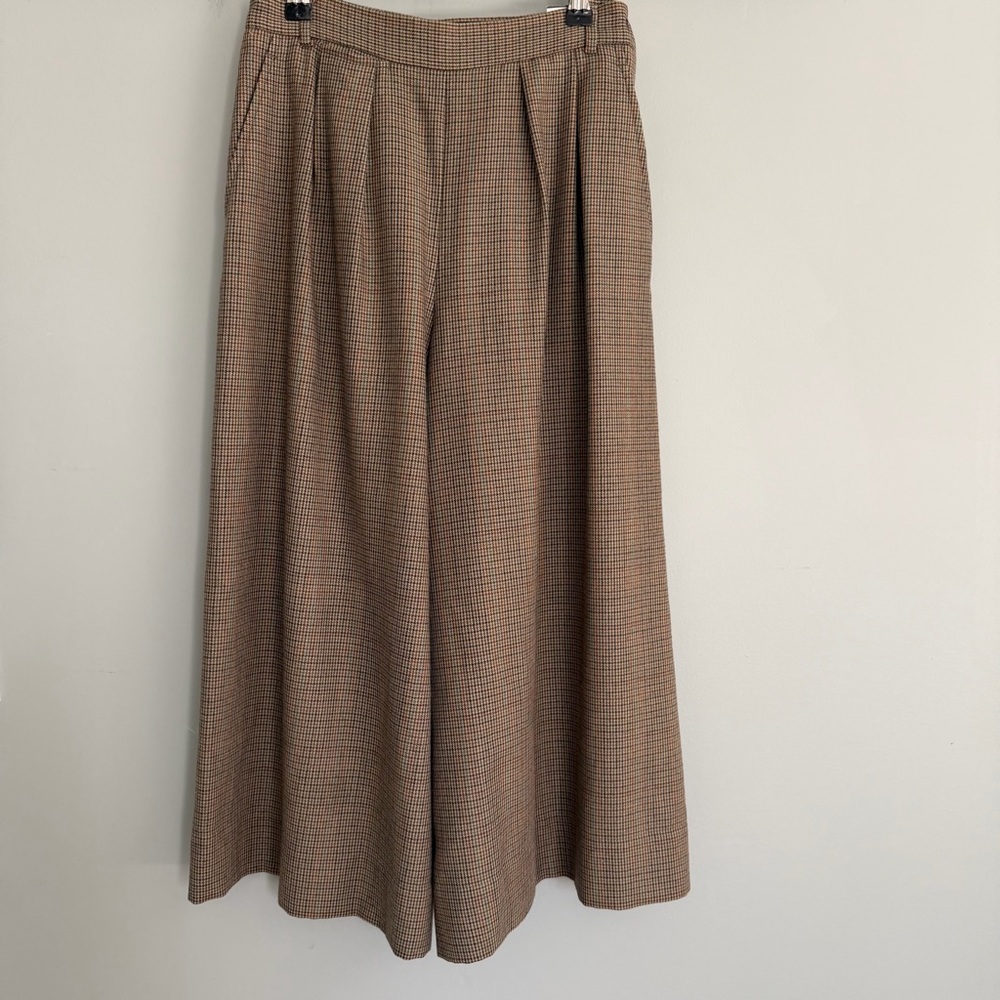Polo by Ralph Lauren Brown Plaid Wide-Leg Trousers